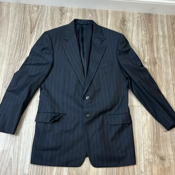 Hickey Freeman Loro Piano wool men blazer size 39 regular  blue and white strip - Picture 1 of 10